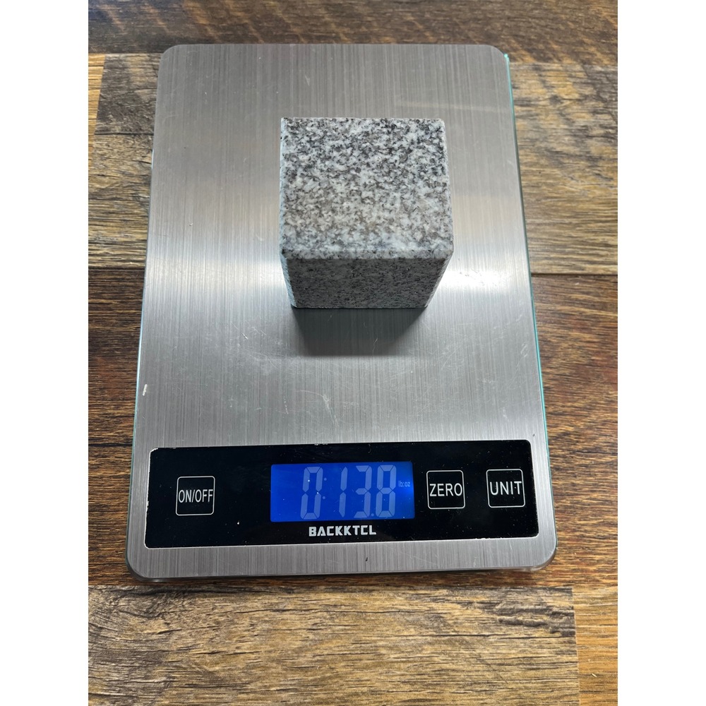 Natural Polished Granite Cube Paperweight Grey Speckled Stone Desk Decor 13.8oz - Picture 4 of 4